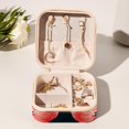 thumbnail image 6 of Flamingo Travel Portable Square Jewelry Box Organizer for Rings Earrings Necklaces Bracelets Girls Women, 6 of 6