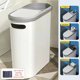 thumbnail image 3 of Nuevo 2024 Cubo de basura de baño de gran capacidad con tapa Cubo de basura doméstico para sala de estar Soporte de papel higiénico Plástico cuadrado, 3 of 5