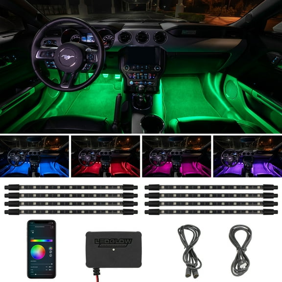 LEDGlow 8pc Million Color SMD LED Interior Lighting Kit with Smartphone Control