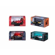 Bburago 1:43 Scale F1 Racing Car Assortment in Display Case of Red Bull, Ferrari, McLaren and Mercedes-Benz Teams (Styles May Vary from Images Shown)