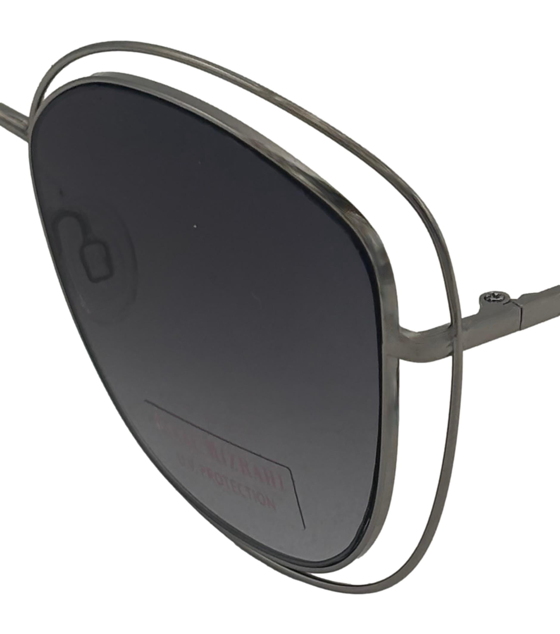 Isaac Mizrahi Womensl Gunmetal Square Open Front Metal Sunglass