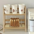 thumbnail image 5 of 2 Tier Bamboo Mug Holder, Kitchen Home Counter Shelf for Tea Coffee Bar Accessories, Matcha Stand, Cup Display, Condiment Storage Rack, 5 of 8