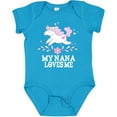 thumbnail image 3 of Inktastic My Nana Loves Me Unicorn Girls Baby Bodysuit, 3 of 5