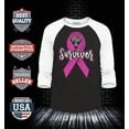 thumbnail image 2 of Shop4Ever Men's I'm A Survivor Breast Cancer Awareness Raglan Baseball Shirt Medium Black/White, 2 of 4