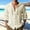 Khaki, variant on Cotton Linen Hooded Shirts for Men Long Sleeve Lightweight Breathable Button Down Cardigan Shirts Jacket