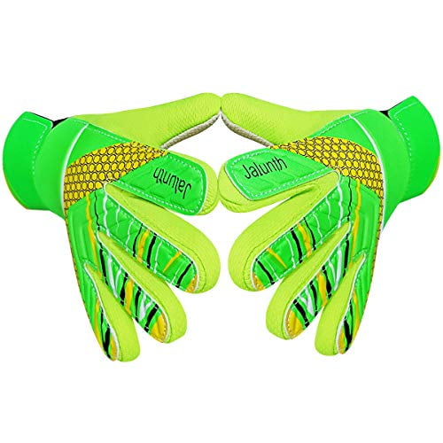 Kids & Youth Football Goal Keeper Gloves with Embossed Anti-Slip Latex Palm and Soft PU Hand Back Jalunth Goalkeeper Goalie Soccer Gloves 