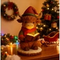 thumbnail image 2 of FastXmas Christmas Highland Cow Night Light,6.3 x 3.9 Inch Cute Highland Cow Reading Book Figurine Lamp,Christmas Resin Hightland Cow Statue Night LIght Decoration for Christmas Boys Girls Lamp Gift, 2 of 4