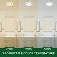 thumbnail image 3 of Akicon Exhaust Fan with Bathroom Light, 90 CFM, 1.5 Sones Bathroom Exhaust Fan for ceiling, 18W Dimmable 3CCT LED Light with 5W Night Light Ventilation fan for Bathroom and Home, Round, Matte Black, 3 of 10