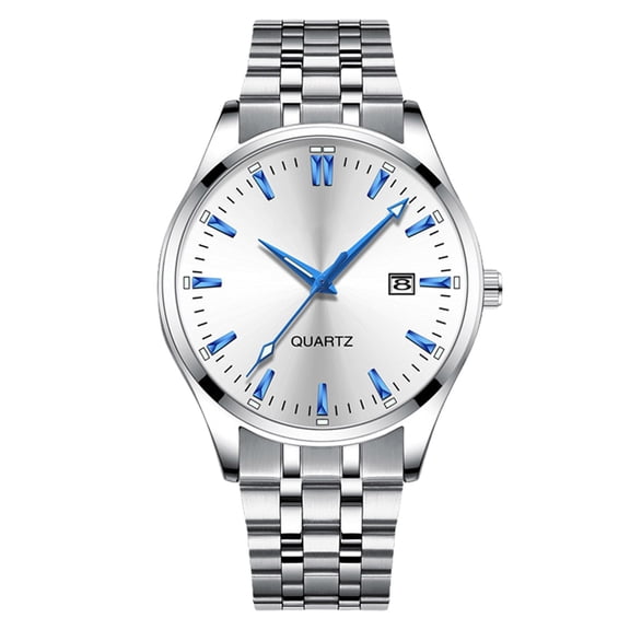 Mens Stainless Steel Analog Watch Quartz Classic Dress Water Proof Business Casual Work Timepiece With Numeral