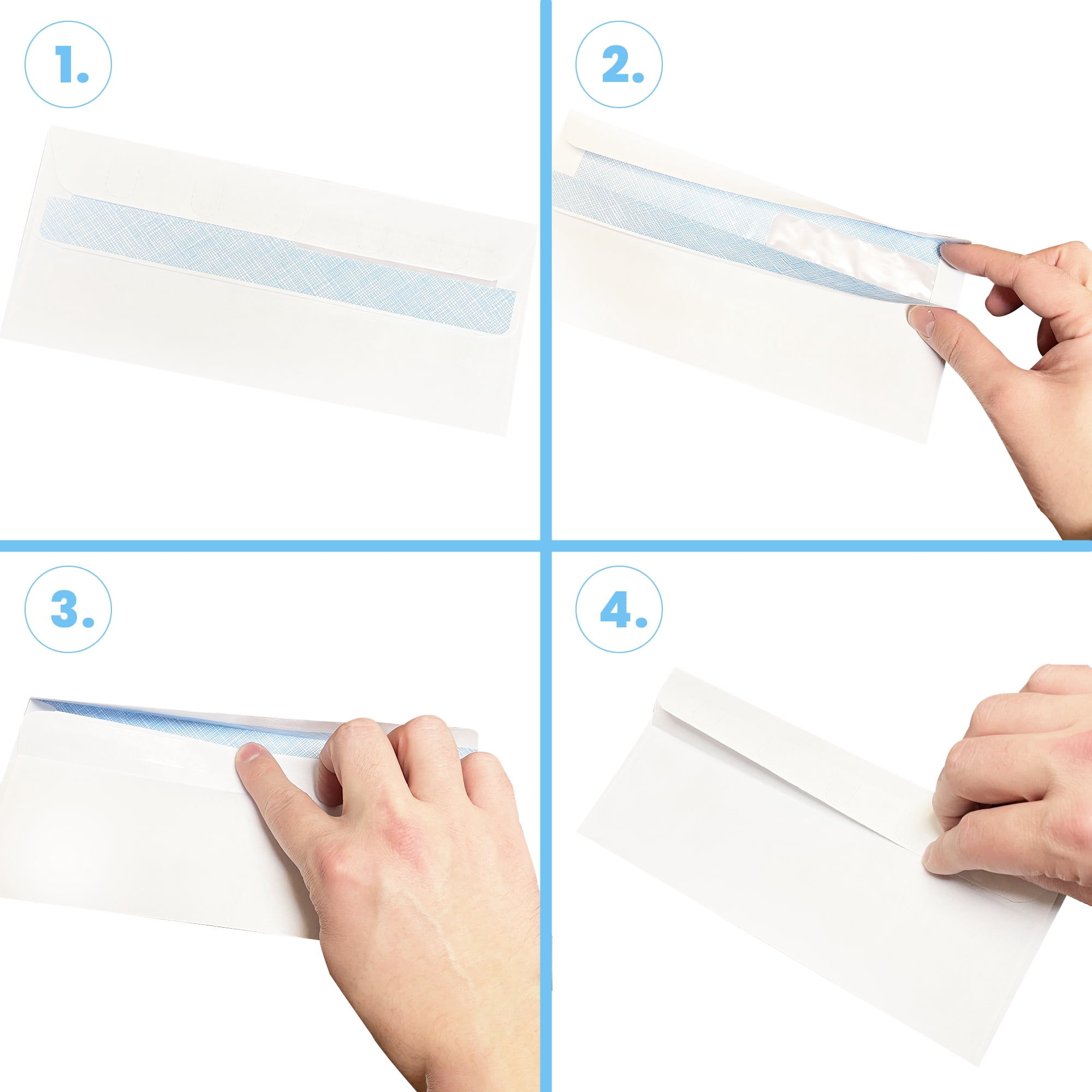 Compuchecks 500 No. 8 Double Window Security Envelopes for Checks - Flip and Seal - Business Envelopes with Windows Compatible with QuickBooks Check Paper (Item # 8600)