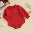 thumbnail image 3 of Okbabeha Chirstmas Baby Girl Boy Clothes Outfits 0 3 6 9 12 18 24Months Newborn Long Sleeve Bubble Romper Sweatshirt Onesie, 3 of 7