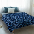 thumbnail image 4 of Blue Leopard Print Blanket Soft Cozy Warm Throw Blanket for Couch, Plush Fuzzy Flannel Fleece Blankets for Sofa, Vintage Abstract Animal Patterned Art Bed Blankets Lightweight Gifts for Men, 50"x60", 4 of 9
