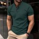 thumbnail image 2 of Mens Manga Corta Botón Abajo Camisas con Bolsillo Color Sólido Stand-Up Collar Blusa, Botón de la Moda de Bolsillo para los Hombres, Lavado de Manos Casual, 2 of 5