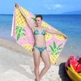 thumbnail image 5 of Pineapple Pink Beach Towel Fast Drying Camping Towels Sand Free Beach Blanket Soft Absorbent Travel Sport Towel for Gym Bath Shower Swimming 30" x 60" Washcloth Gift, 5 of 7