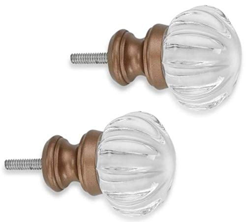 Cambria Classic Complete Luminous Finials Satin White ~Set of 2 ~ for 5/8th" rod 
