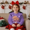 thumbnail image 2 of Yuyamidu Highland Cow Sweatshirt for Toddler Girls 1T-2T Dark Purple Long Sleeve Ruffle Shoulder Crewneck Sweatshirts Pullover Tops Lightweight Comfy School Outdoor Play Wear, 2 of 8
