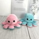thumbnail image 4 of Pulpo de peluche reversible, pulpo de peluche de doble cara, pulpo de peluche con estado de ánimo, lindos mini peluches, peluches para niños, niñas y amigos (rosa claro-azul claro), 4 of 5