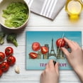 thumbnail image 4 of Europe Cutting Board, Travel Europe Words Famous Landmarks and Hot Air Balloons Hand Drawing Print, Decorative Tempered Glass Cutting and Serving Board, in 3 Sizes, by Ambesonne, 4 of 5