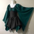 thumbnail image 2 of Trajes medievales renacentistas para mujer, vestido con corsé pirata, vestido corto irlandés tradicional con manga acampanada, 2 of 5