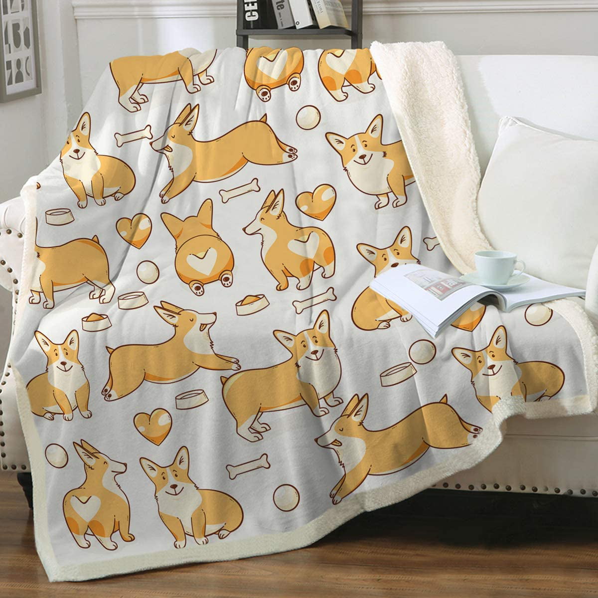 Super soft Pembroke Welsh Corgi Dog Security Blanket Plush bedspread 50 x 60 