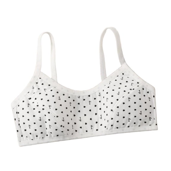 OGLCCG Girls' Training Bra 9-12 Cotton Seamless Wireless First Bras No Pads Elastic Breathable Cami Sports Bras with Chest Double Lined