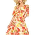 thumbnail image 4 of Flying Tomato Women's Summer Floral Cut Out Midi Dress (Red, Small), 4 of 5