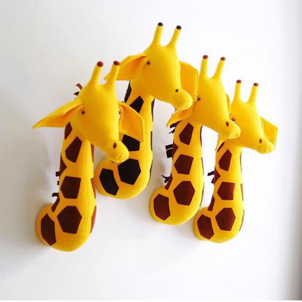 3D Animal Zebra Elephant Giraffe Head Wall Mount Children Stuffed