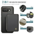 thumbnail image 2 of Decase for Google Pixel 9A Case (6.3") 2025, PU Leather Magnetic Phone Case with Removable Magnetic Wallet Purse, Compatible with Mag Safe, Lightweight Protective Slim Thin Cover,Black, 2 of 11