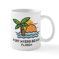 CafePress - Florida Fort Myers Beach Mugs - 11 oz Ceramic Mug - Novelty Coffee Tea Cup