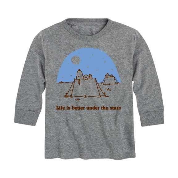 Peanuts - Life Is Better Under The Stars - Toddler And Youth Long Sleeve Graphic T-Shirt