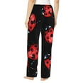 thumbnail image 3 of Xecao Beautiful Red Ladybug Women's Straight Lounge Pajama Pants: The Epitome of Relaxed Sleepwear, 3 of 9