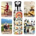 thumbnail image 7 of Yayeee 20oz Insulated Water Bottle Double Wall Stainless Steel with Flip Straw Lid, Beige Floral, 7 of 7