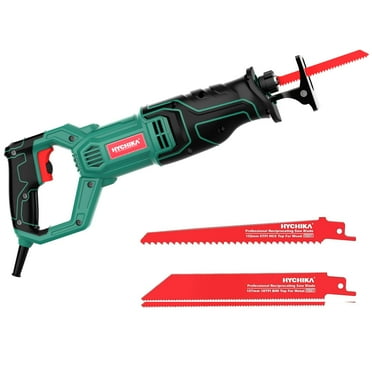 HYCHIKA reciprocating saw, variable speed corded reciprocating saw, 9.8 ft cable, with 2PCS blades for wood/metal, 0-2800 SPM variable speed trigger