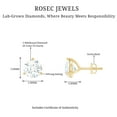 thumbnail image 6 of Rosec Jewels Lab Created Diamond Stud Earrings - Martini Earrings with Screw Back (1 Carat, 5 mm, EF-VS Grade), 18K Yellow Gold, 6 of 7