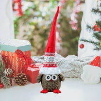 ​17in Bendable Owl Decor w/ Wizard Hat - Gray Tonal Plush Shelf Display Figurine w/ Wire Frame (Festive Decor Gift Bundle, Age 8 )​​ Brown