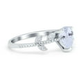 thumbnail image 2 of Teardrop Engagement Ring Pear Simulated Cubic Zirconia 925 Sterling Silver Size 5, 2 of 4