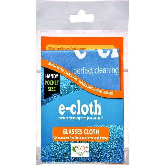 E-Cloth Eyeglasses Cloth Lens Cloth - Cleansing - Single Piece, 7.5" x 7.5", Multicolor