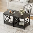 thumbnail image 2 of End Table, 24 Inch End Table with 2-Tier Storage Shelf, Side Table for Living Room, Wood Nightstand for Bedroom, Office, Painted Surface, Black, 2 of 18
