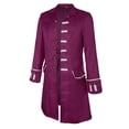 thumbnail image 4 of Hombres victoriano levita gótica steampunk chaqueta vintage coleta 2xl púrpura Sunnimix Chaqueta victoriana para hombre, 4 of 8