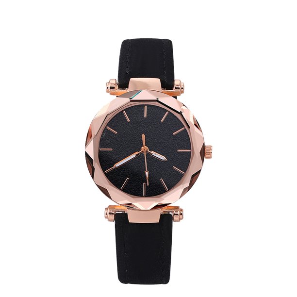 Reloj de cuarzo para mujer, relojes para mujer, reloj de cuarzo de moda informal para mujer, reloj con esfera centelleante y correa de cuero.