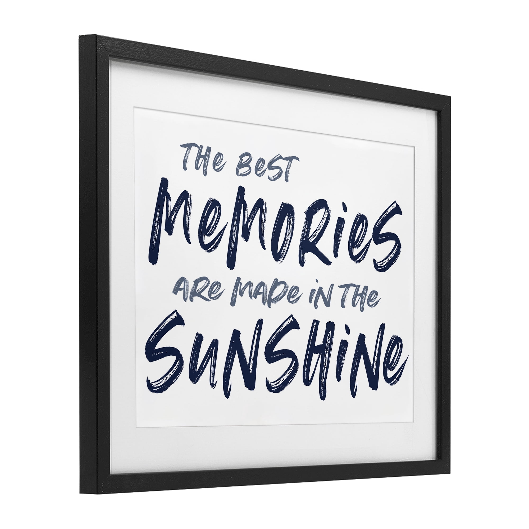 Memories Made In Sunshine Black Framed Print Under Glass, design by Lettered and Lined