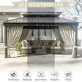 thumbnail image 2 of Pakunoda 10' X 12' Gazebo Universal Replacement Privacy 4-Panel Curtains, Waterproof Outdoor Curtains Cream Sidewall with Zipper for Patio Garden Backyard, Curtain Only, 2 of 8
