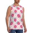 thumbnail image 2 of Kdxio Floral Strawberr for Men's Muscle T-shirt,Sleeveless for Workout Running Athletic Gym Lounge Casual, 2 of 7