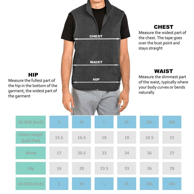 Men's 2XL Charcoal Gray Full-Zip Polar Fleece Vest, 100% Polyester