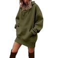 thumbnail image 3 of Tqcoqu Women's Oversized Hoodie Dress,Lightweight Drawstring Long Sleeve Hoodie Dress with Large Pocket, 3 of 8