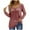 Red, variant on HAiming Women's V Neck Tops 2025 Trendy Solid Long Sleeve Pleated Tunic Shirts Fall Casual Loose Pullover Blouse