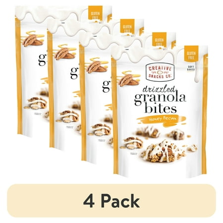(4 pack) Creative Snacks Honey Pecan Drizzle Granola Bites, Gluten Free 10 oz Bag