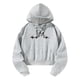 thumbnail image 2 of Sudadera con capucha para mujer, sudadera con capucha, Top corto para mujer, ropa deportiva sencilla de moda, Tops para desplazamientos en primavera Gris, 2 of 8