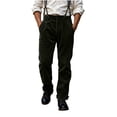 thumbnail image 2 of Jerdar Men's Corduroy Dress Pants Straight Leg Button Zip Fly Solid Color Business Casual Office Work Commute Trousers Classic Fit Formal Slacks Long Pants, 2 of 9