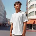 thumbnail image 5 of Dalix Lil Smile Heavyweight Pigment Dye Tee Short Sleeve Cotton Shirt Mens in White 2XL XX-Large, 5 of 5